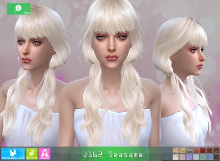 J162 Seasame hair at Newsea Sims 4 » Sims 4 Updates