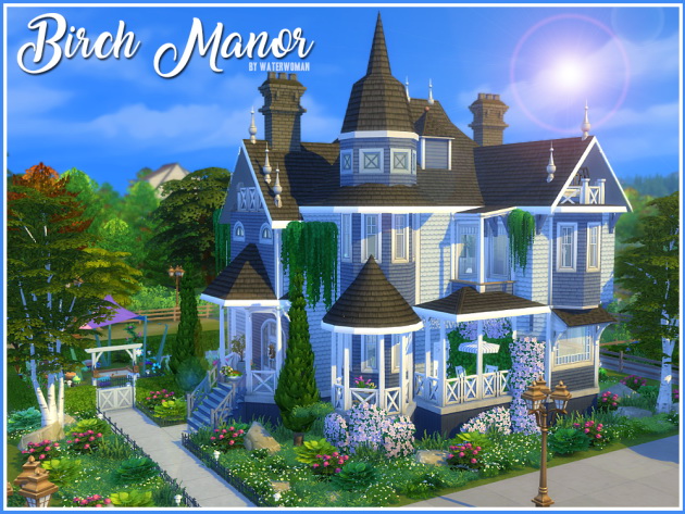 Sims 4 Birch Manor by Waterwoman at Akisima