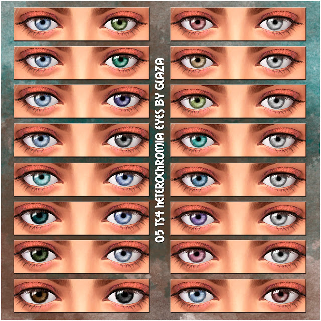 Sims 4 05 heterochromia eyes at All by Glaza