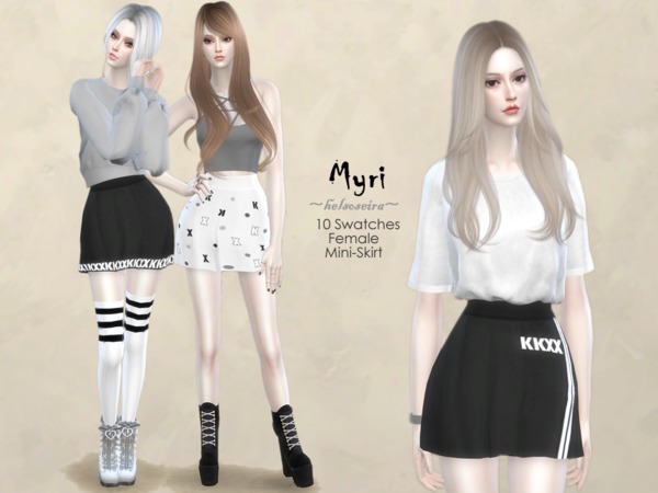 Sims 4 MYRI Mini Skirt FM by Helsoseira at TSR