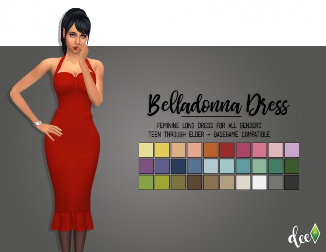Sims 4 Belladonna Dress at Deetron Sims