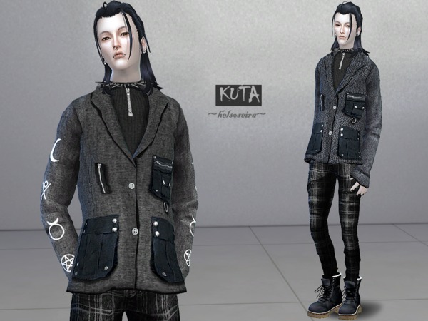 Sims 4 KUTA Jacket Male by Helsoseira at TSR