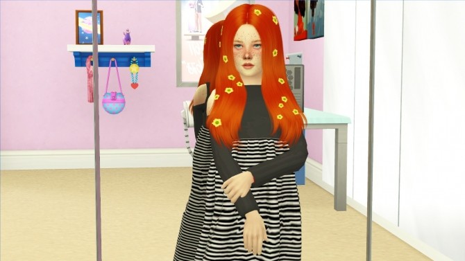 Sims 4 LEAH LILLITH SACHI HAIR KIDS VERSION at REDHEADSIMS