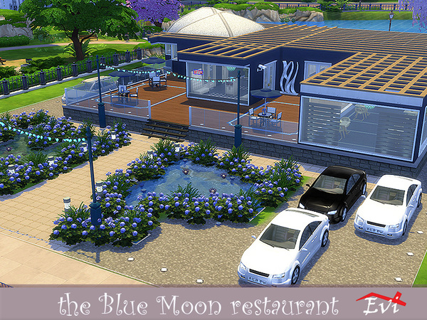 Sims 4 The Blue Moon restaurant by evi at TSR