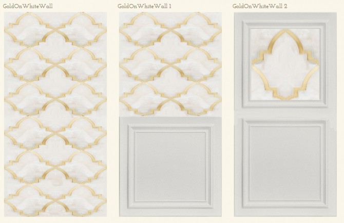 Sims 4 Gold white walls at TheUnicorn Creations