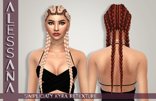 Simpliciaty Kyra Hair Retexture at Alessana Sims » Sims 4 Updates