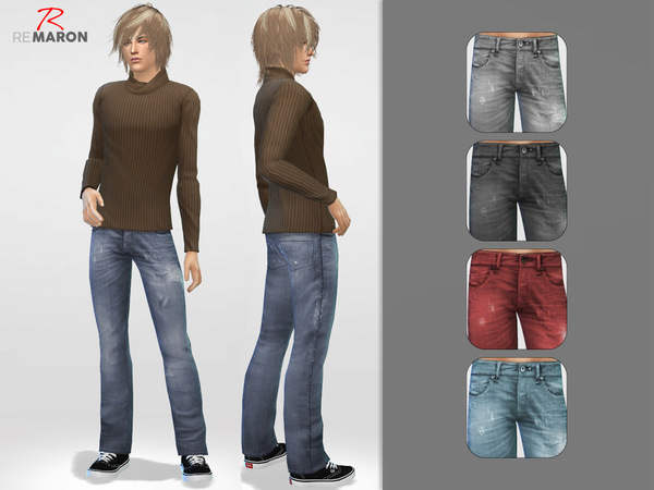 Sims 4 Denim pants for men by remaron at TSR