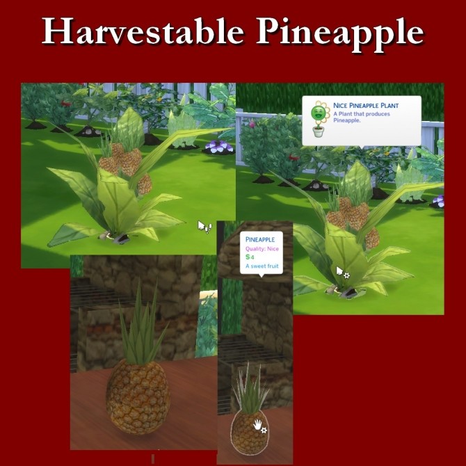 Sims 4 Harvestable Pineapple by Leniad at SimsWorkshop