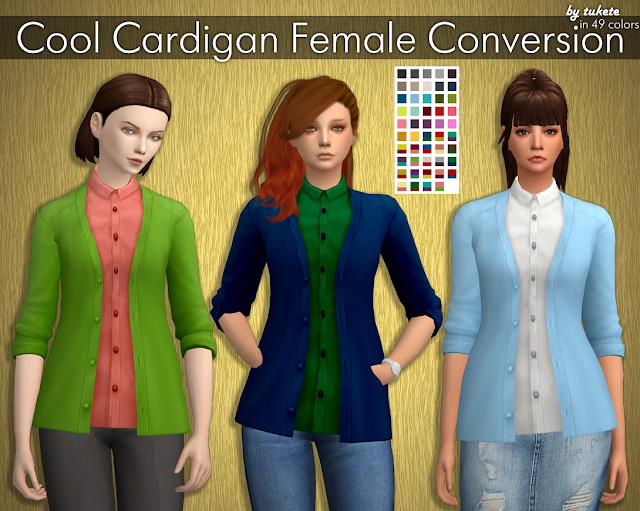 Sims 4 Cool Cardigan Female Conversion at Tukete