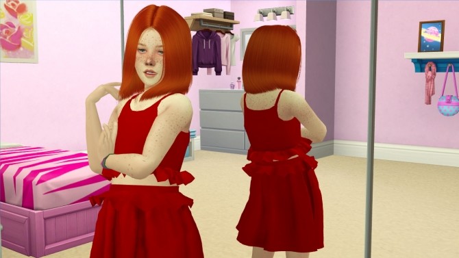 Sims 4 LEAH LILLITH POLLY HAIR KIDS AND TODDLER VERSION at REDHEADSIMS