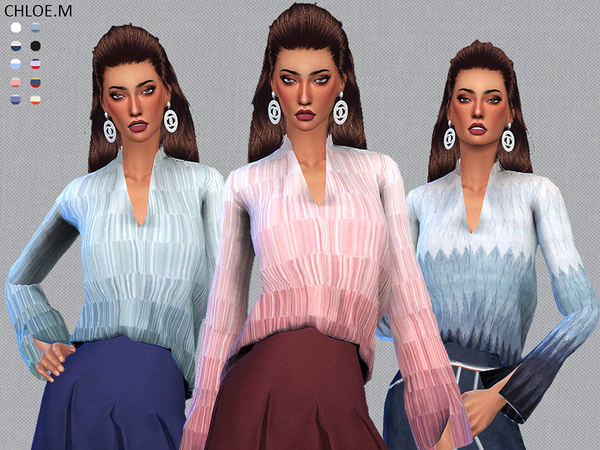 Sims 4 Blouse by ChloeMMM at TSR