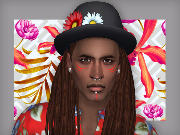 Sims 4 Flowers in my hat by WistfulCastle at TSR