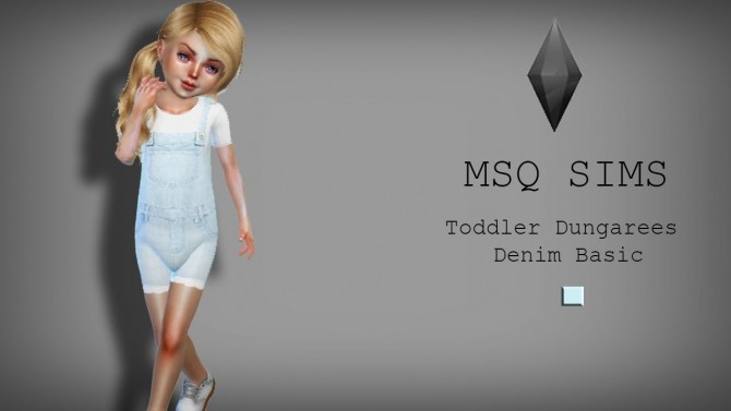 Sims 4 Toddler Dungarees Denim Basic at MSQ Sims