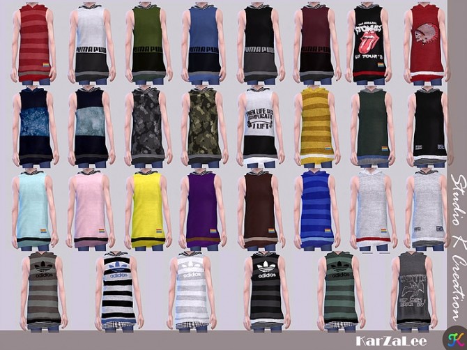 Sims 4 Hoodie tank top for male at Studio K Creation