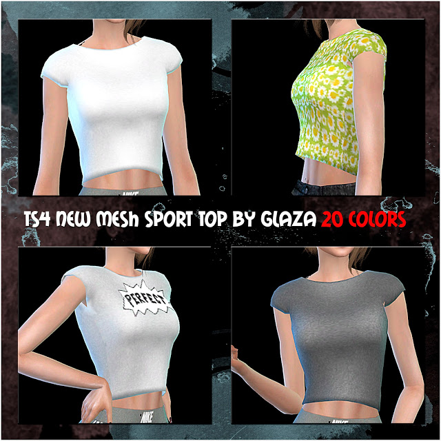 Sims 4 New mesh sport top at All by Glaza