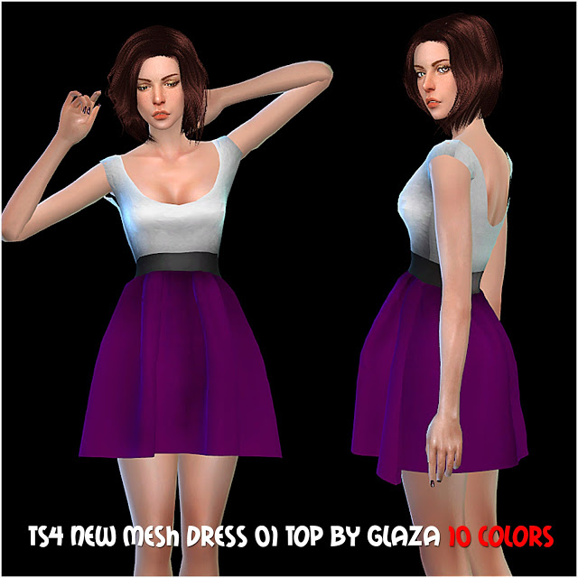 Sims 4 New mesh dress 01 at All by Glaza