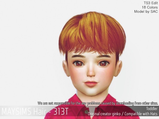 Sims 4 Hair 313T (Ginko) at May Sims