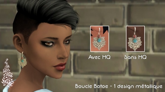 Sims 4 Botoe earrings by Delise at Sims Artists