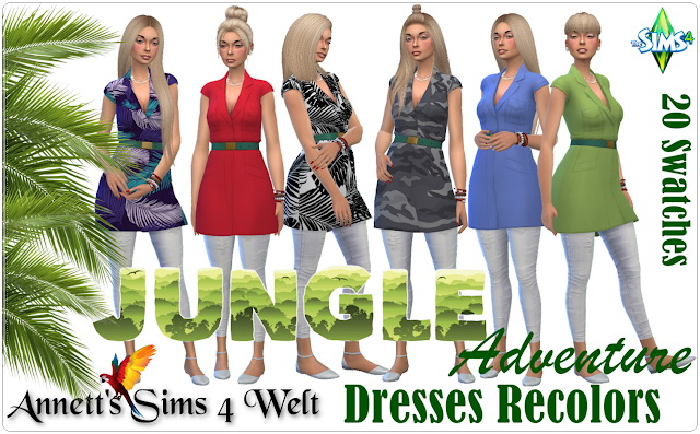 Jungle Adventure Dress Recolors Part 2 at Annett’s Sims 4 Welt » Sims 4 ...