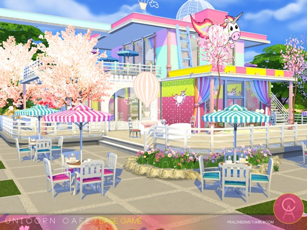 Sims 4 Unicorn Cafe by Pralinesims at TSR