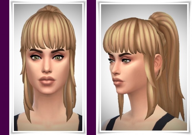 Sims 4 Lina’s Ponytail & Bangs Hair at Birksches Sims Blog
