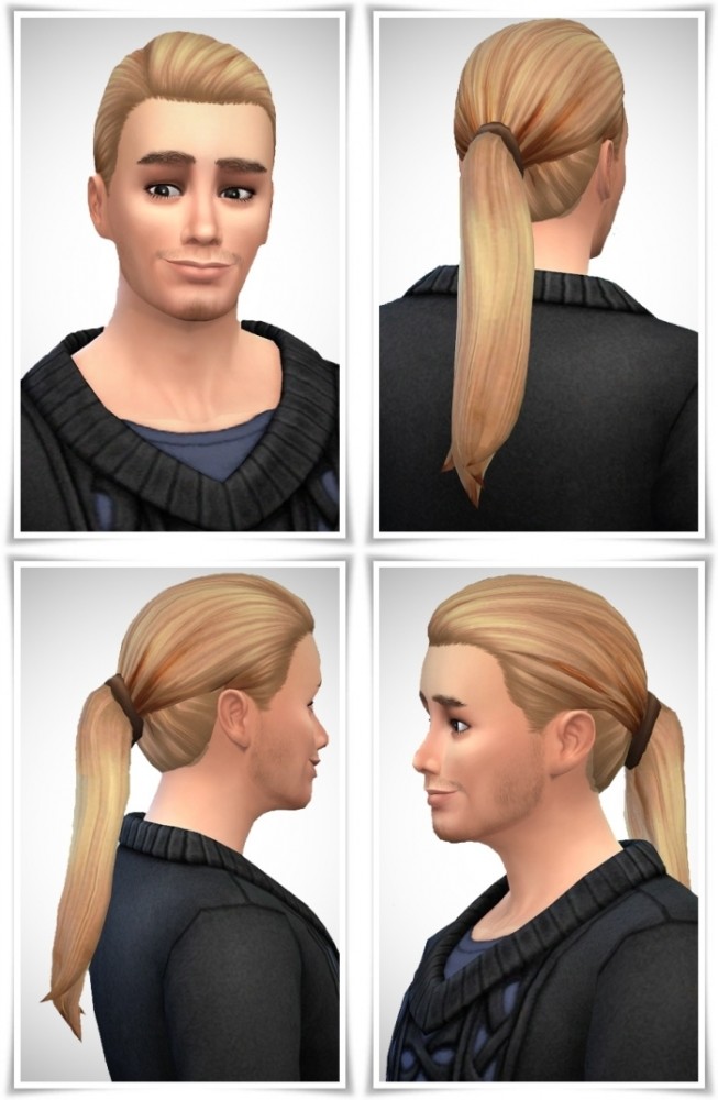 Sims 4 Gents Long Ponytail at Birksches Sims Blog