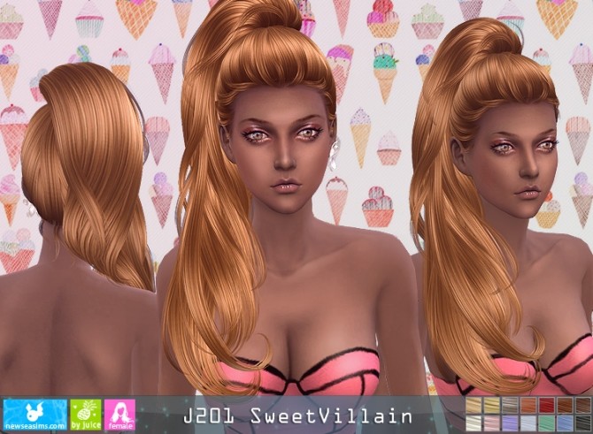 Sims 4 J201 SweetVillain hair (P) at Newsea Sims 4