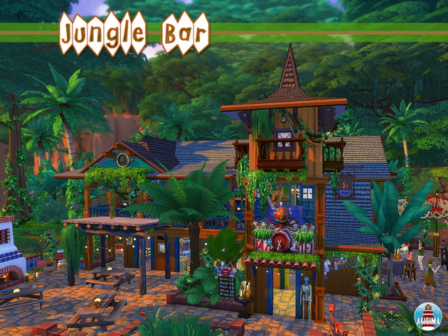Sims 4 Jungle Bar by Waterwoman at Akisima