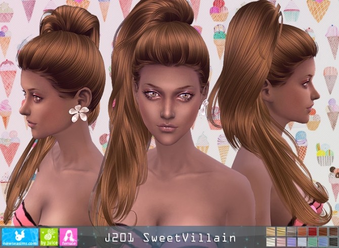 Sims 4 J201 SweetVillain hair (P) at Newsea Sims 4