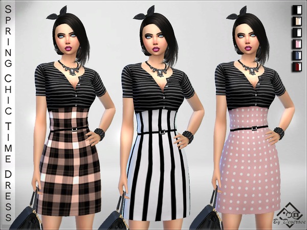 Sims 4 Spring Chic Time Dress by Devirose at TSR