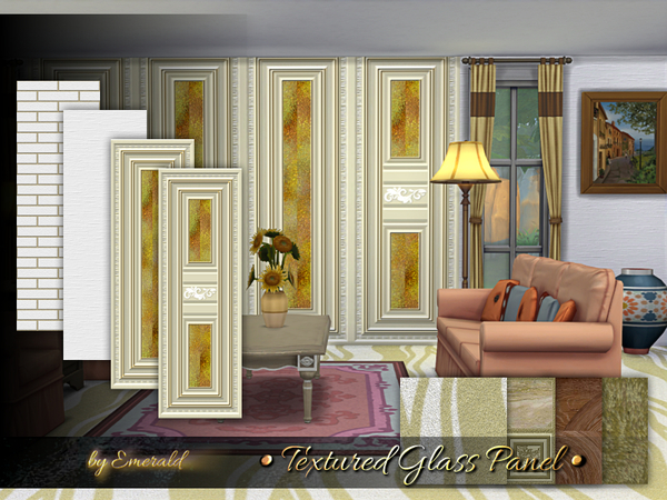 Sims 4 Textured Glass Panel by emerald at TSR