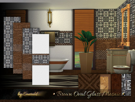 Brown Oval Glass Mosaic by emerald at TSR