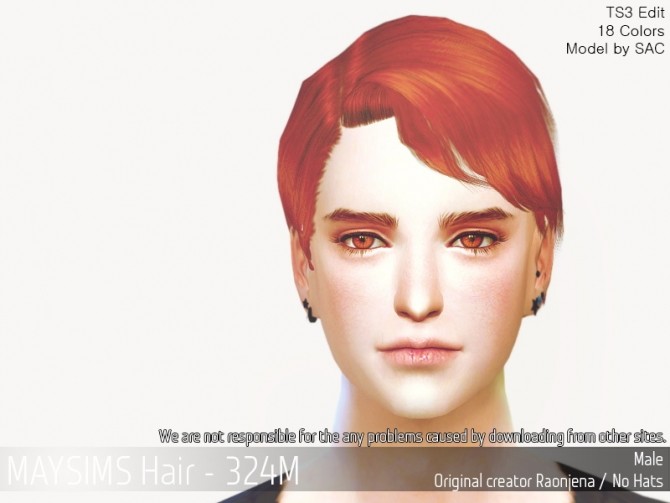 Sims 4 Hair 324M (Raonjena) at May Sims