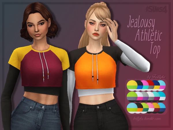 Jealousy Athletic Top By Trillyke At Tsr Sims 4 Updates