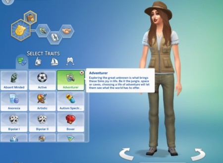 Adventurer Trait by GoBananas at Mod The Sims