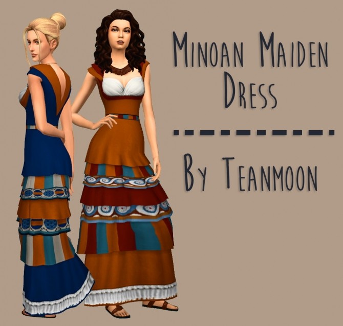 Sims 4 Minoan Maiden Dress at Teanmoon