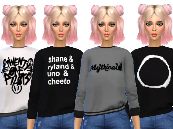 Sims 4 Super Cute Sweatshirts by Wicked Kittie at TSR