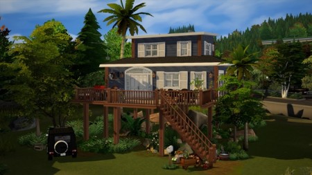 Blue Beach House Furnished at Dream Team Sims