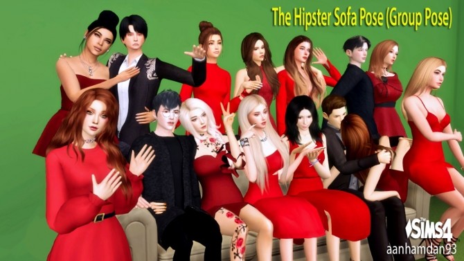 Sims 4 The Hipster Sofa Group Pose at Aan Hamdan Simmer93