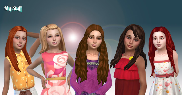 Sims 4 Girls Long Hair Pack 14 at My Stuff