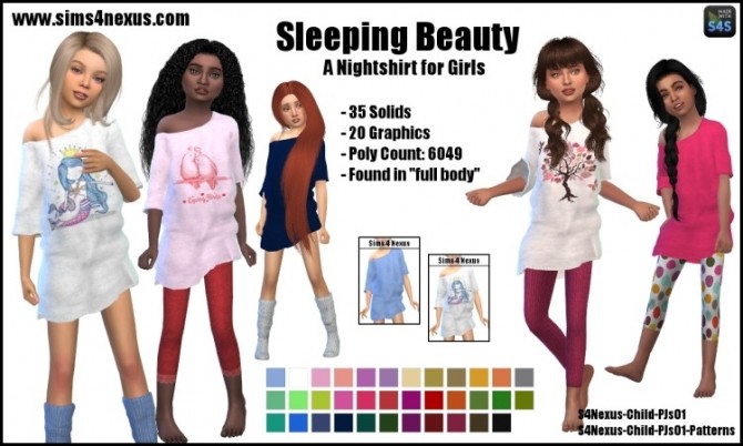 Sims 4 Sleeping Beauty nightshirt by SamanthaGump at Sims 4 Nexus