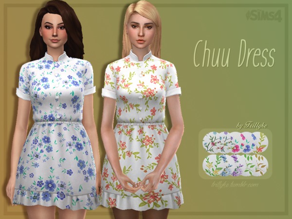 Sims 4 Chuu Dress by Trillyke at TSR