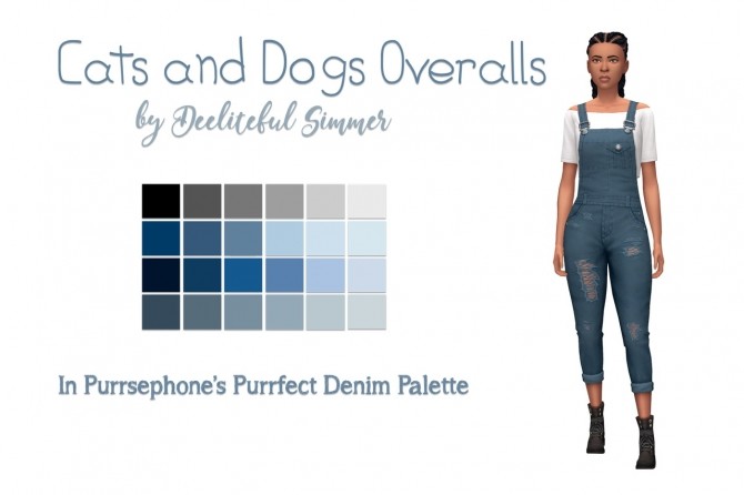 Sims 4 Cats and dogs overalls at Deeliteful Simmer