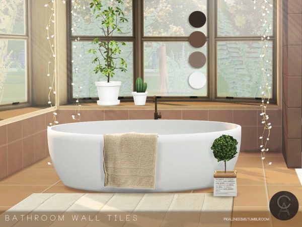 Sims 4 Bathroom Wall Tiles by Pralinesims at TSR