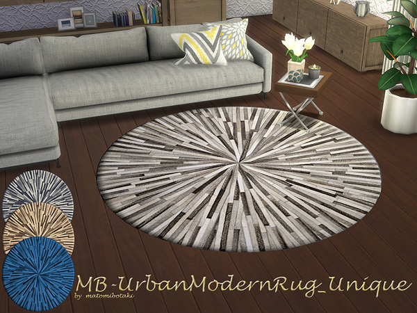 Sims 4 MB Urban Modern Rug Unique by matomibotaki at TSR