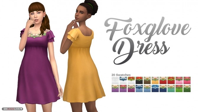 Sims 4 Foxglove Dress at SimLaughLove