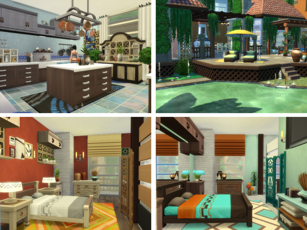 Sims 4 Jungle Oasis House No cc by lenabubbles82 at TSR