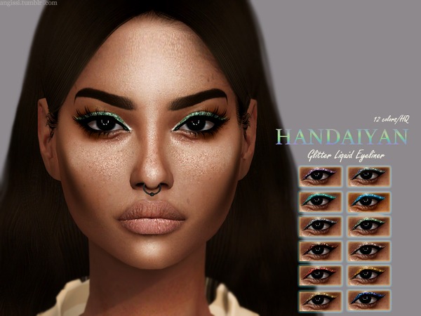 Sims 4 HANDAIYAN Glitter Liquid Eyeliner by ANGISSI at TSR