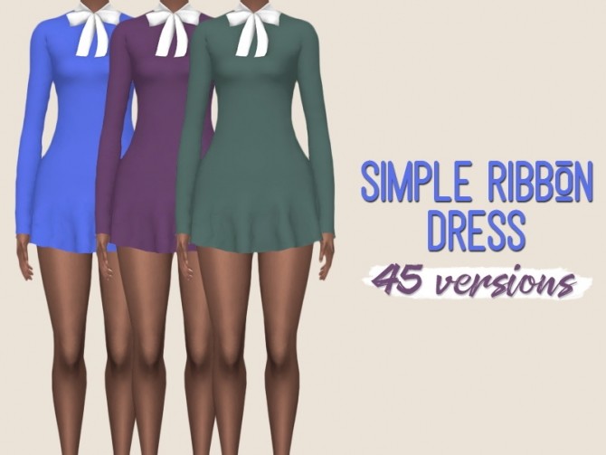 Sims 4 Simple ribbon dress at Midnightskysims