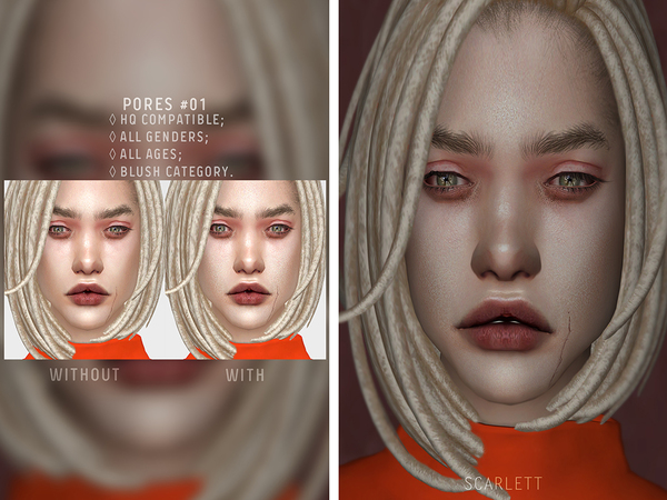 Sims 4 Pores #01 by Scarlett content at TSR